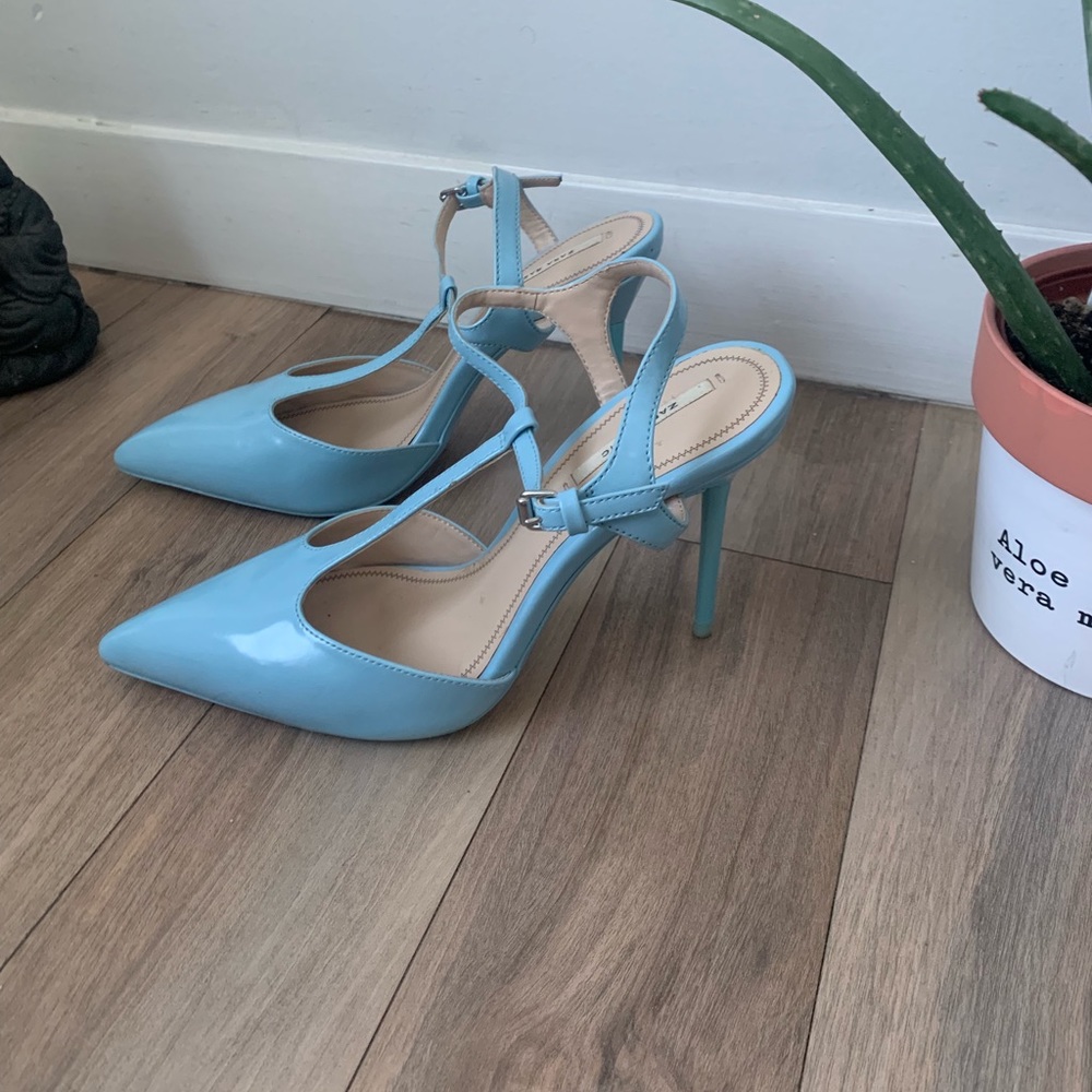 SOLD. Zara T-strap heels - Picture 2 of 4